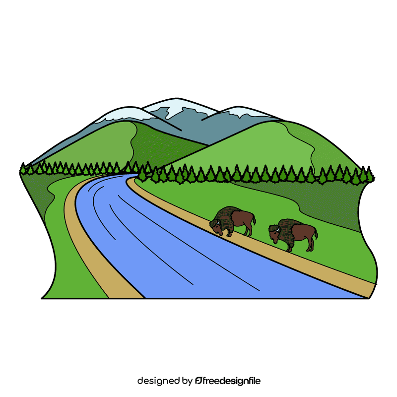 Yellowstone Lamar Valley clipart