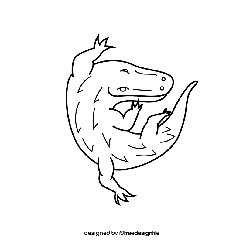 Alligator black and white clipart