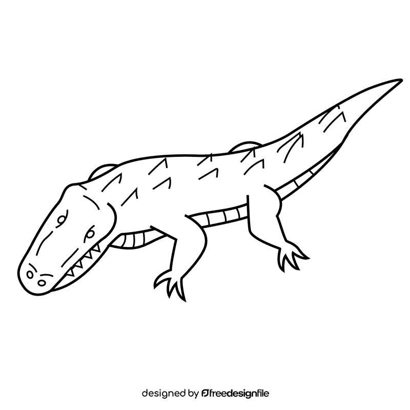 Alligator black and white clipart