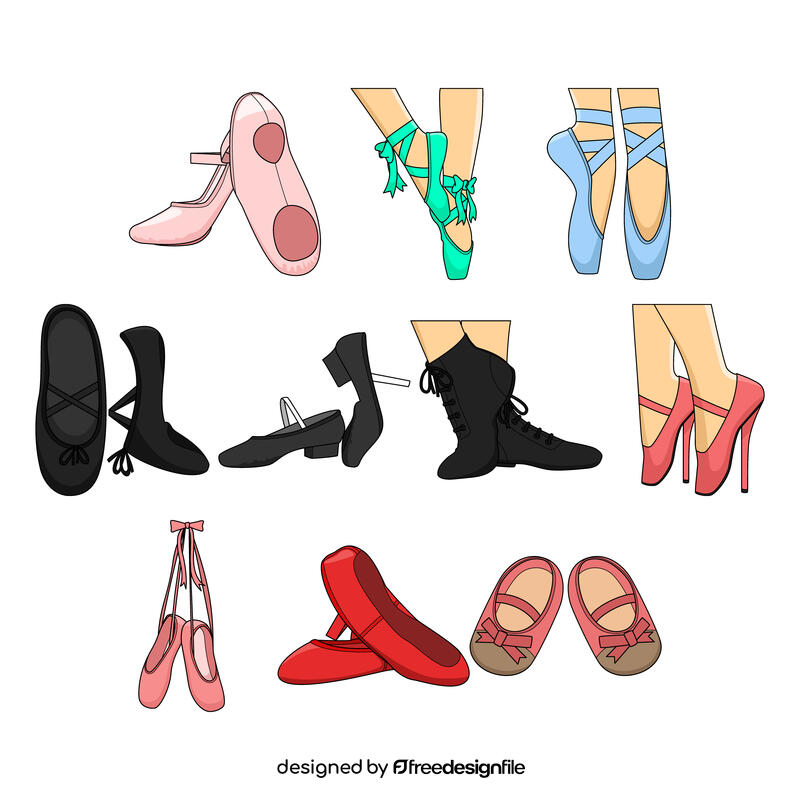 Ballet Shoes vector Set vector