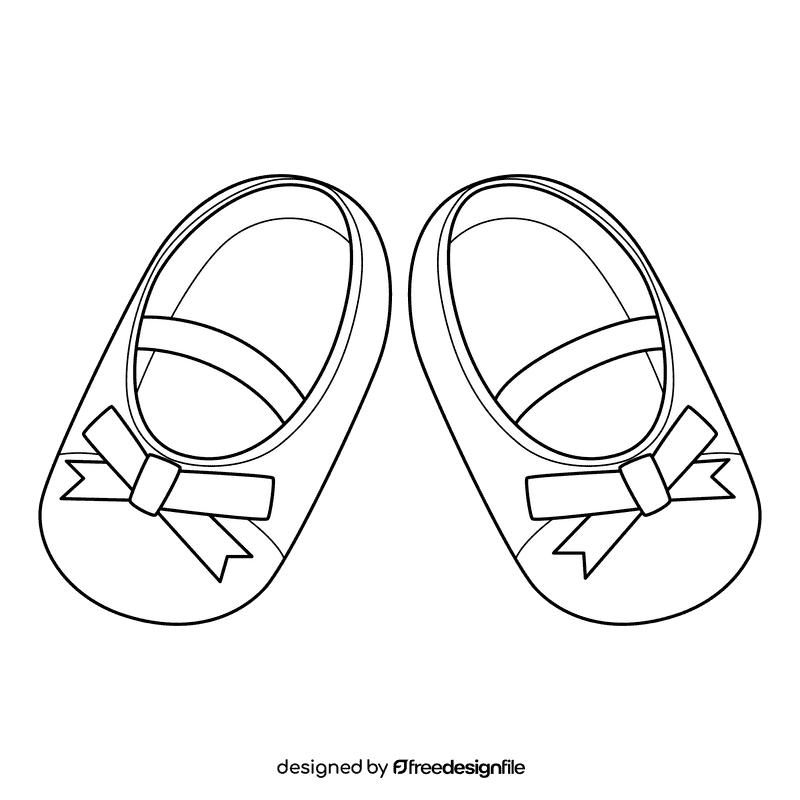 Ballet Shoes Baby Shoes black and white clipart