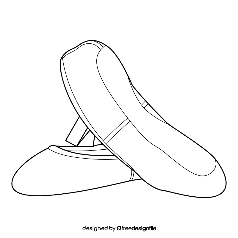 Ballet Shoes Full Sole black and white clipart