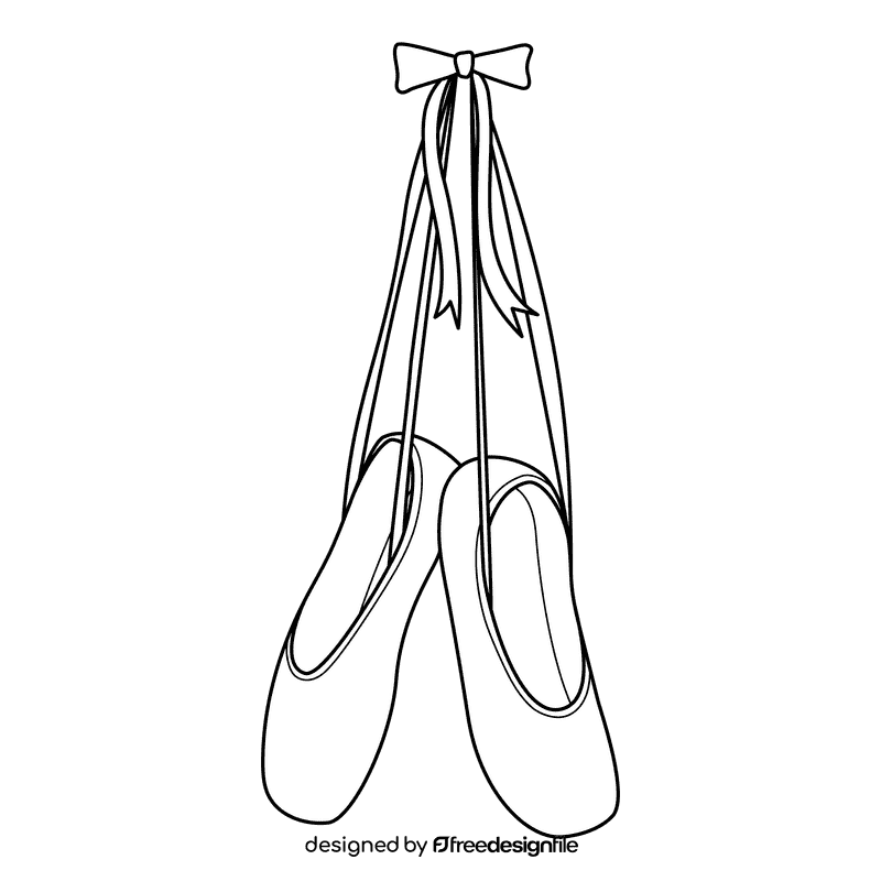 Ballet Shoes Hanging black and white clipart