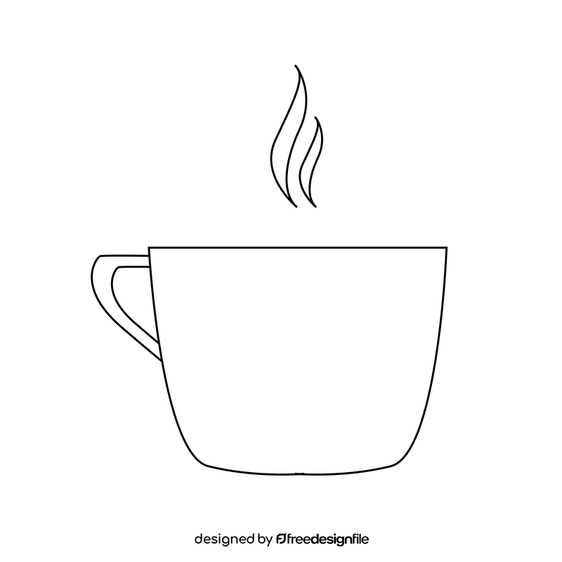 Coffee drawing black and white clipart