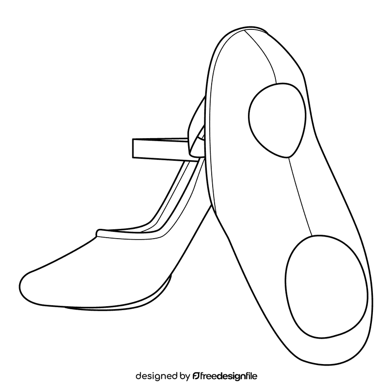 Ballet Shoes Split Sole black and white clipart
