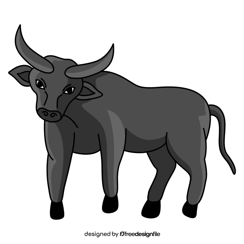 Bull looking forward clipart