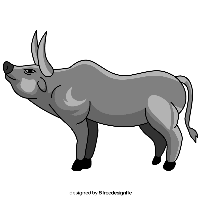 Bull looking up clipart