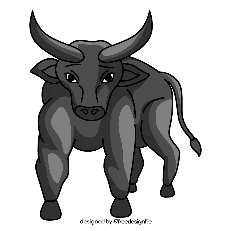 Bull ready to fight clipart