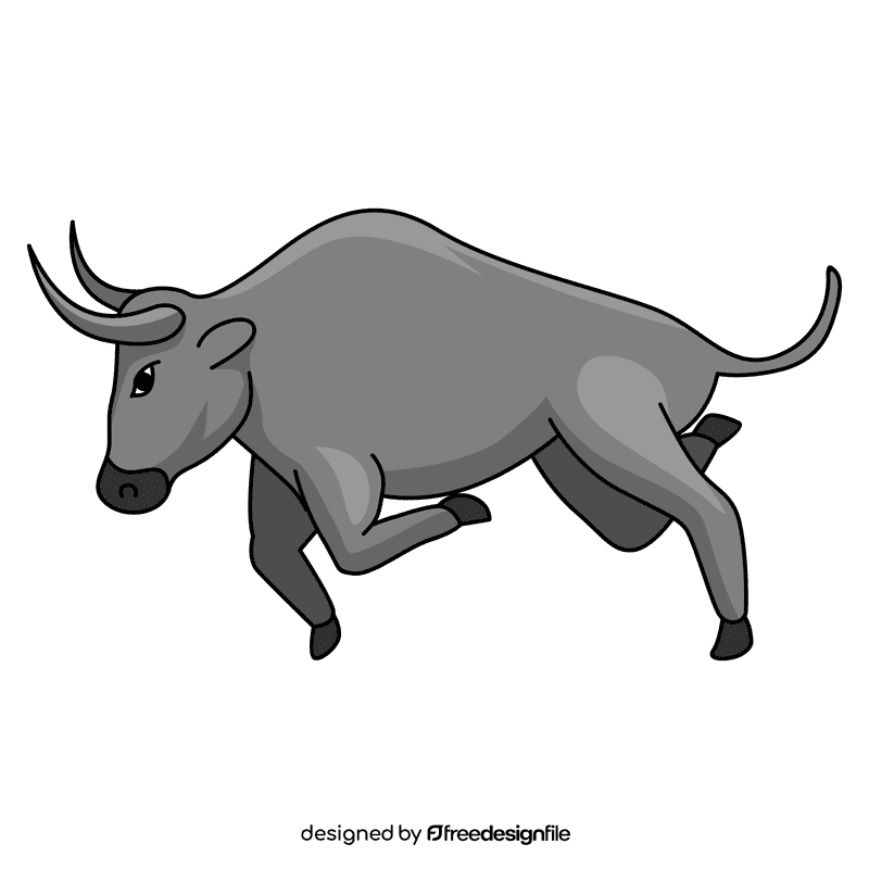 Bull running clipart