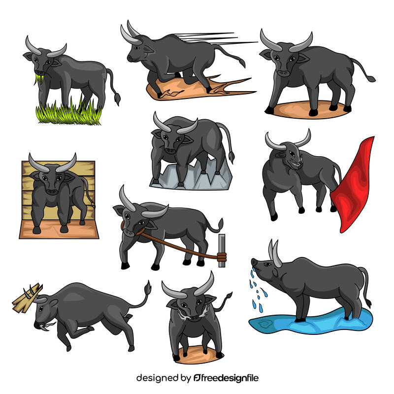 Bull Set vector