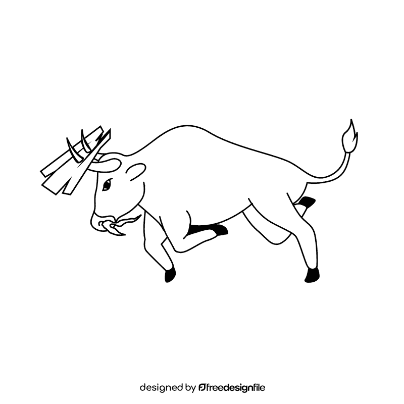 Bull Rush black and white clipart