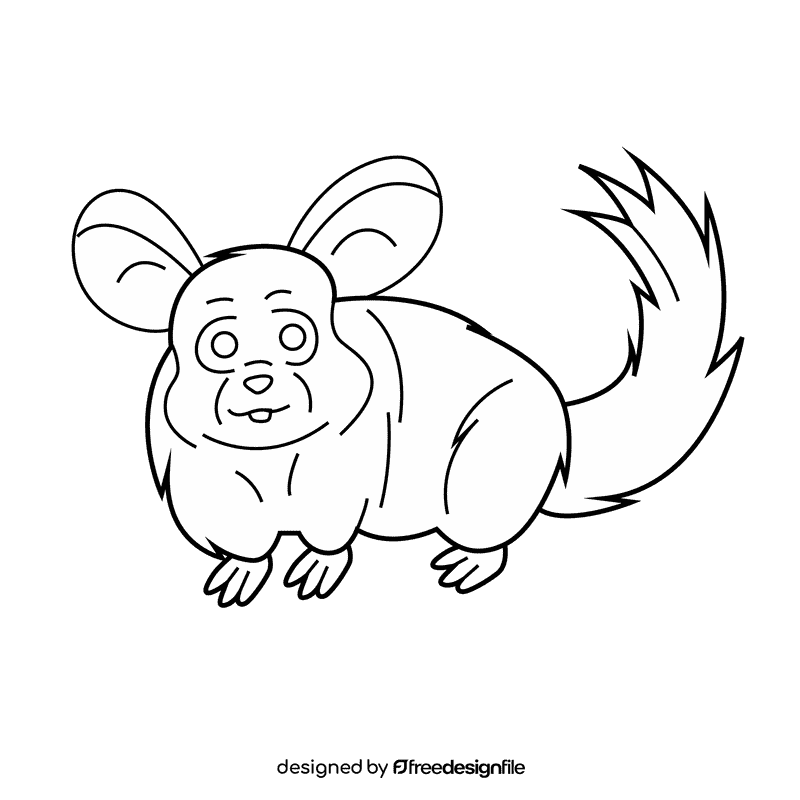 Chinchilla black and white clipart