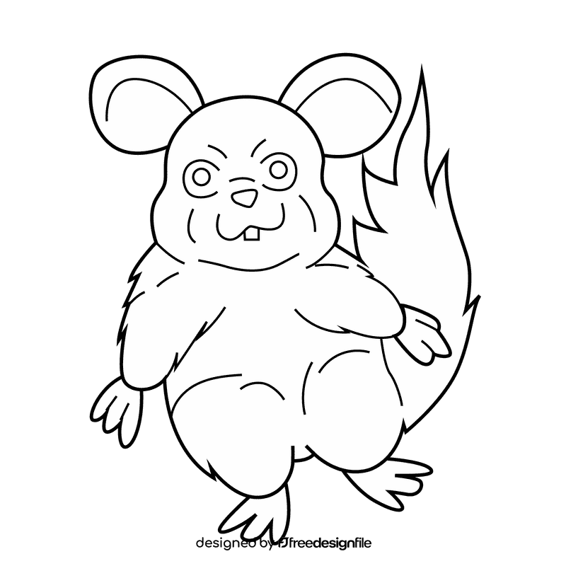 Chinchilla black and white clipart