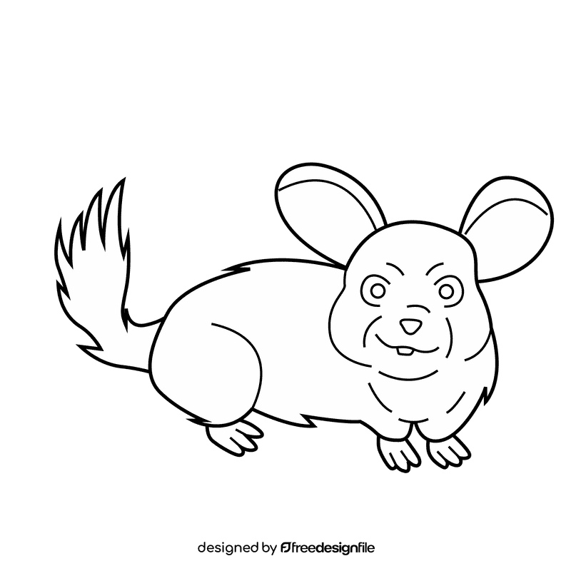 Chinchilla black and white clipart