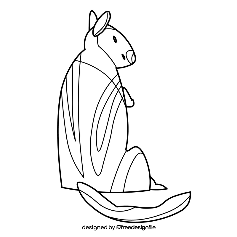 Chipmunk cartoon black and white clipart