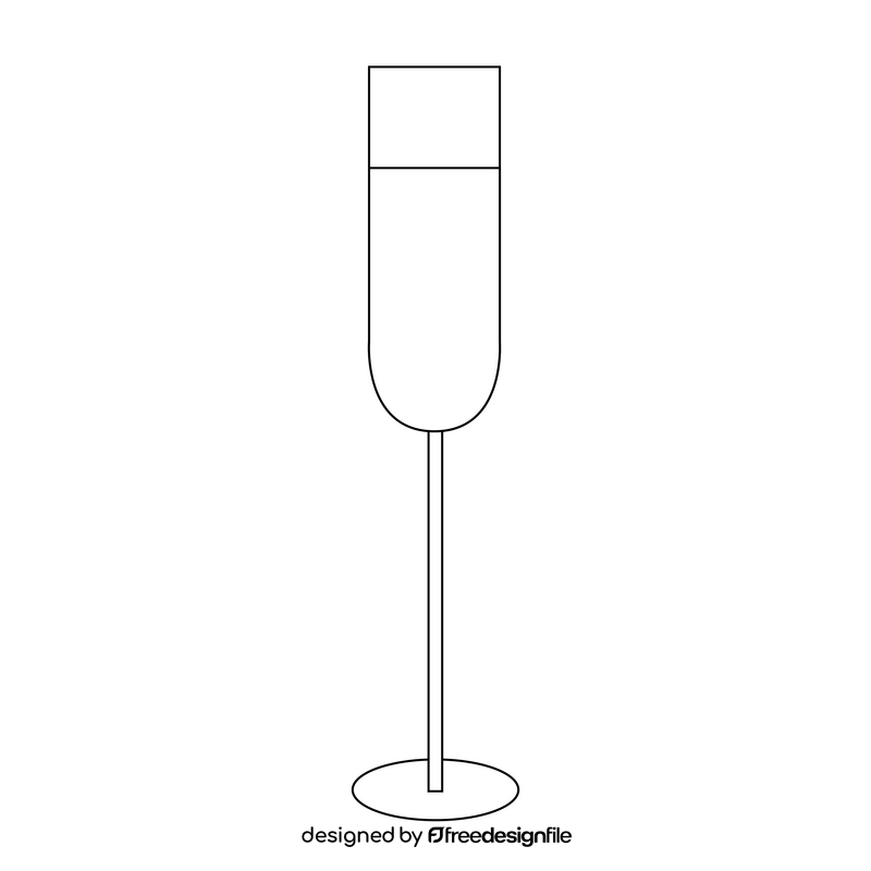 Red wine glass drawing black and white clipart