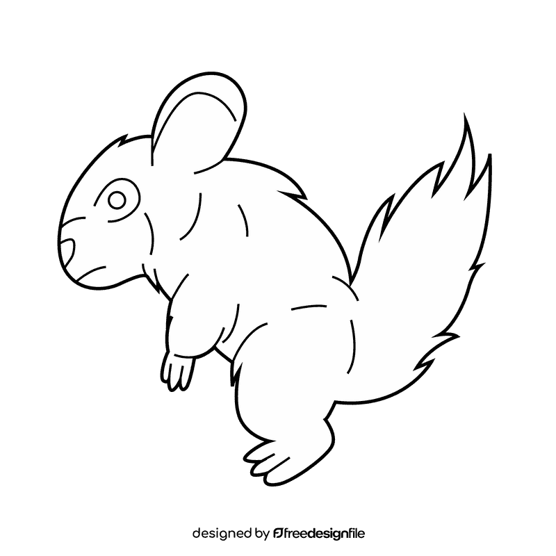 Chinchilla black and white clipart