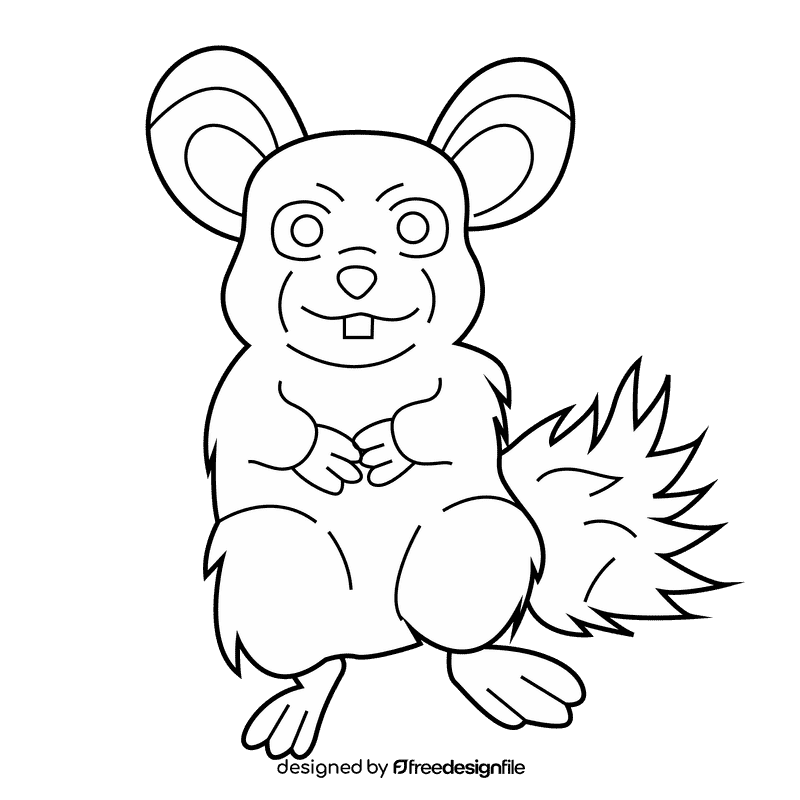 Chinchilla black and white clipart