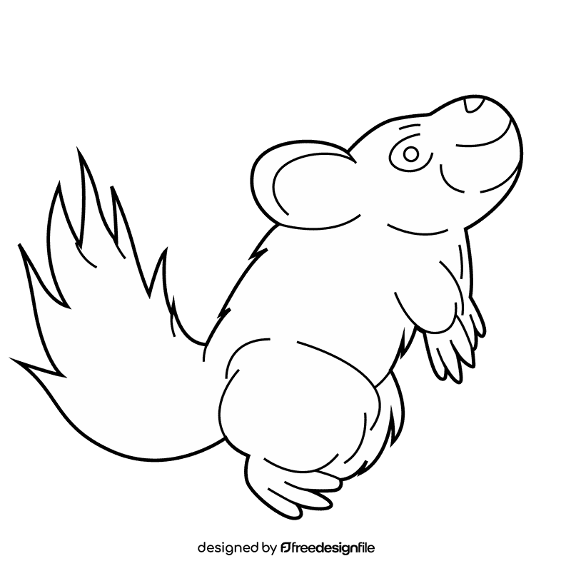 Chinchilla black and white clipart