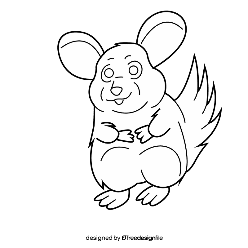 Chinchilla black and white clipart
