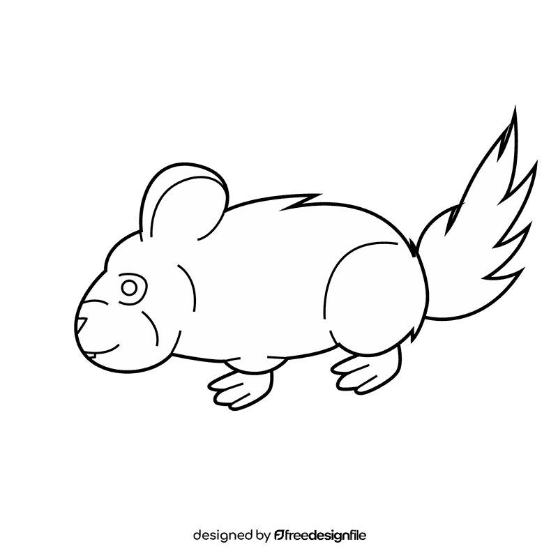 Chinchilla black and white clipart