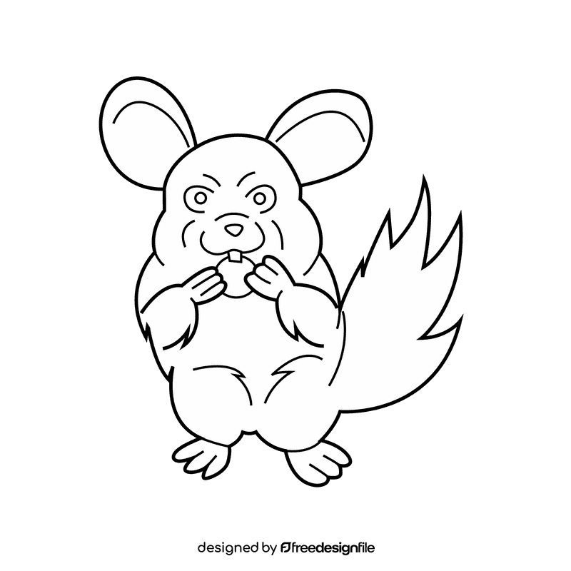 Chinchilla black and white clipart