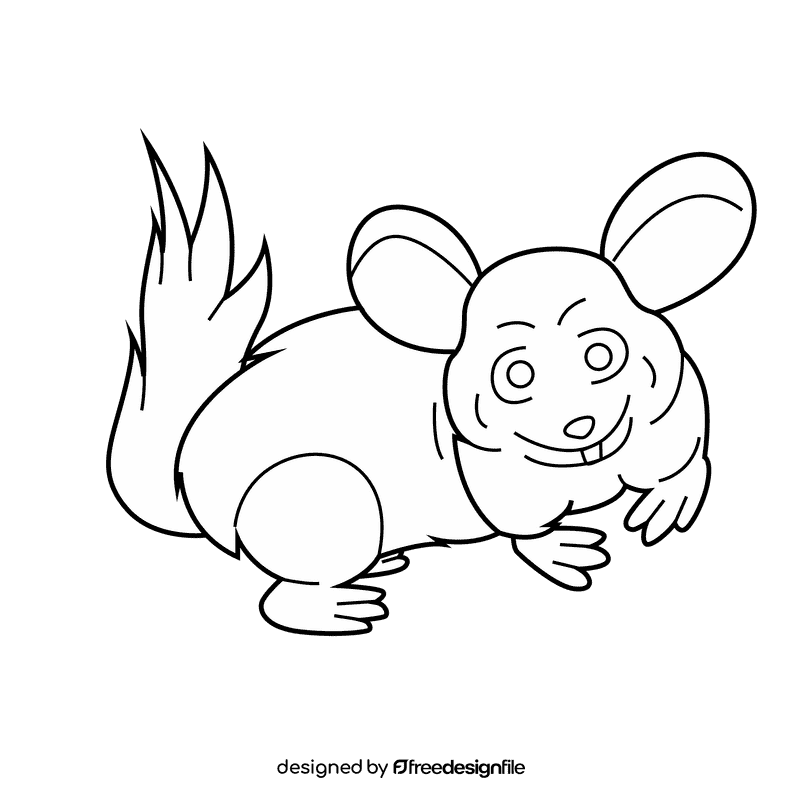 Chinchilla black and white clipart