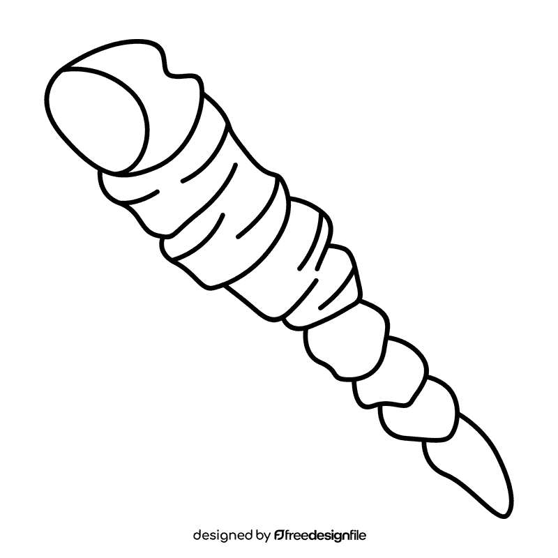 Clam tower shell black and white clipart