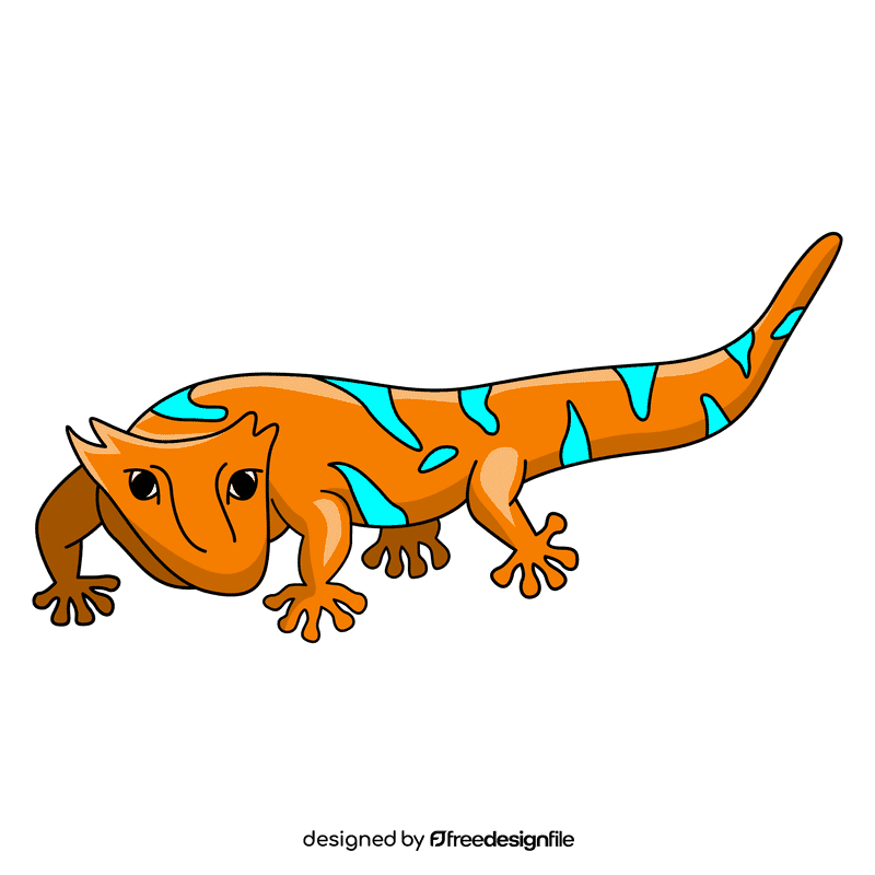 Gecko crested orange clipart