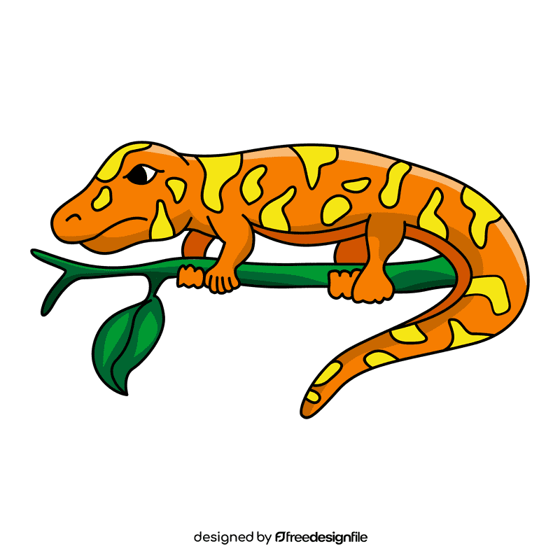 Gecko on a tree clipart