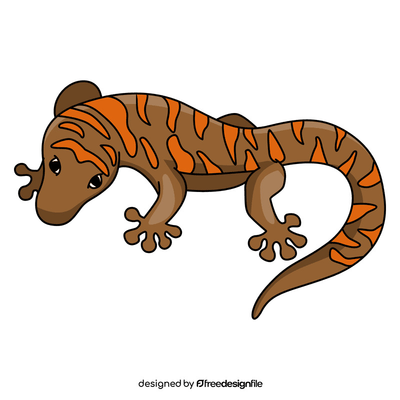 Gecko orange stripe clipart