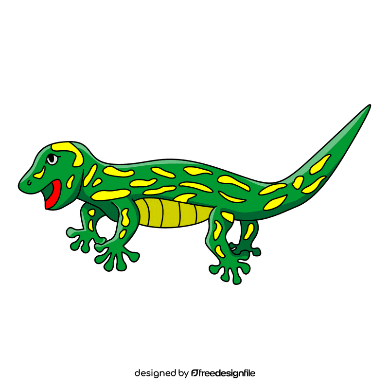 Gecko yellow green leopard clipart