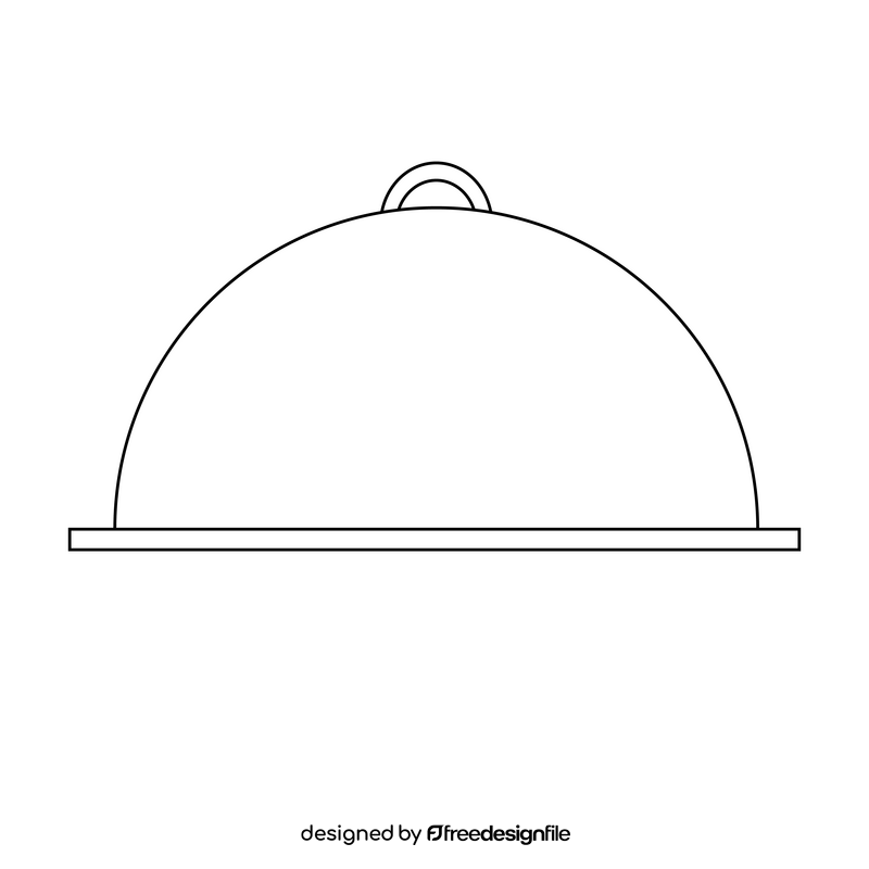 Restaurant dish drawing black and white clipart