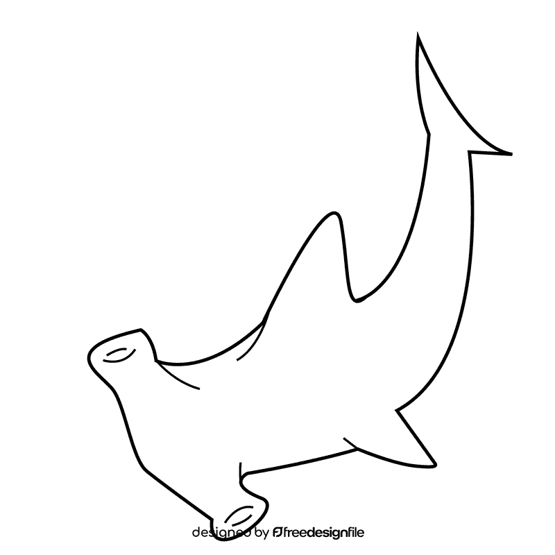Hammerhead shark black and white clipart