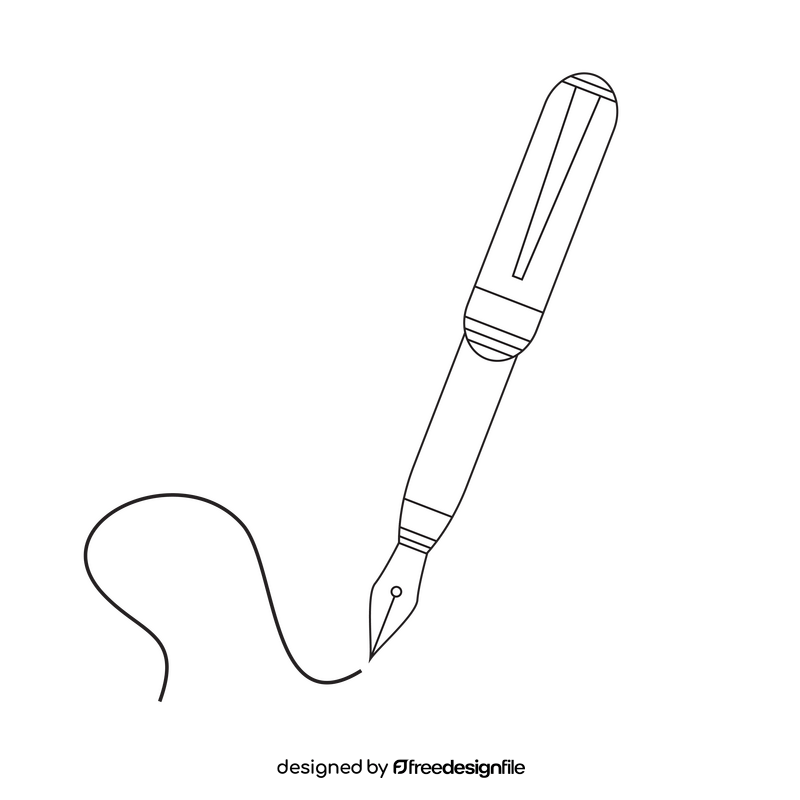 Ink pen drawing black and white clipart