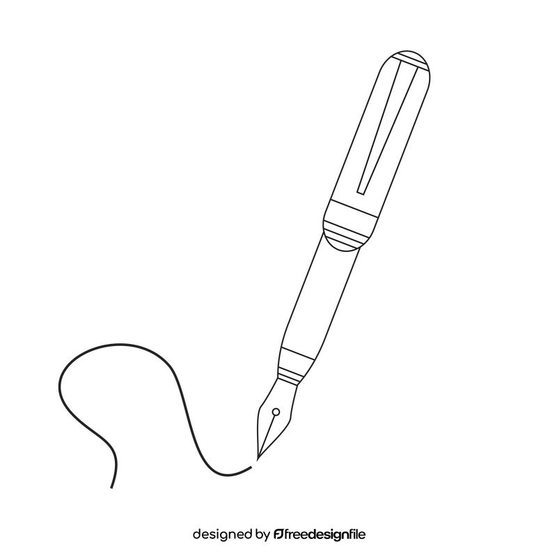 Ink pen drawing black and white clipart