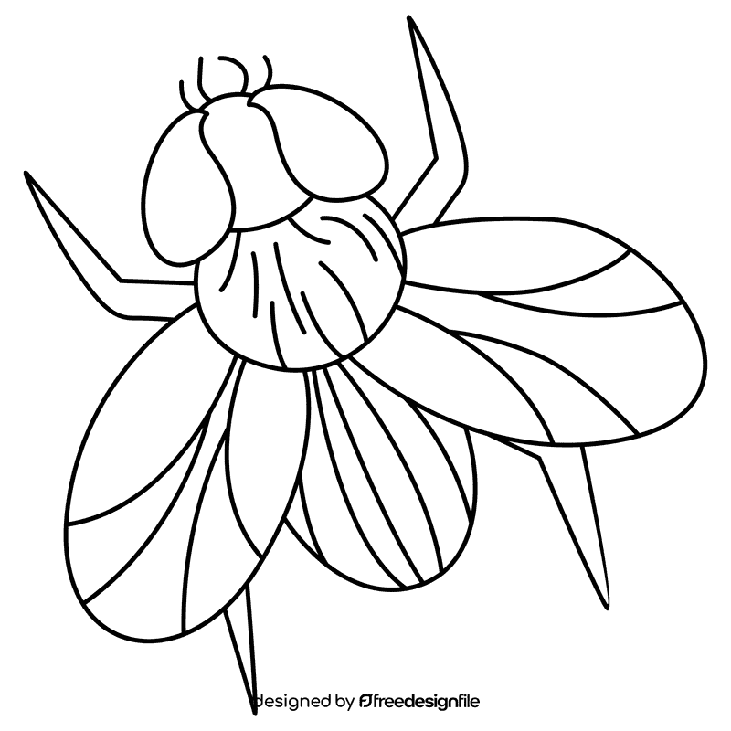 Housefly blackfly black and white clipart