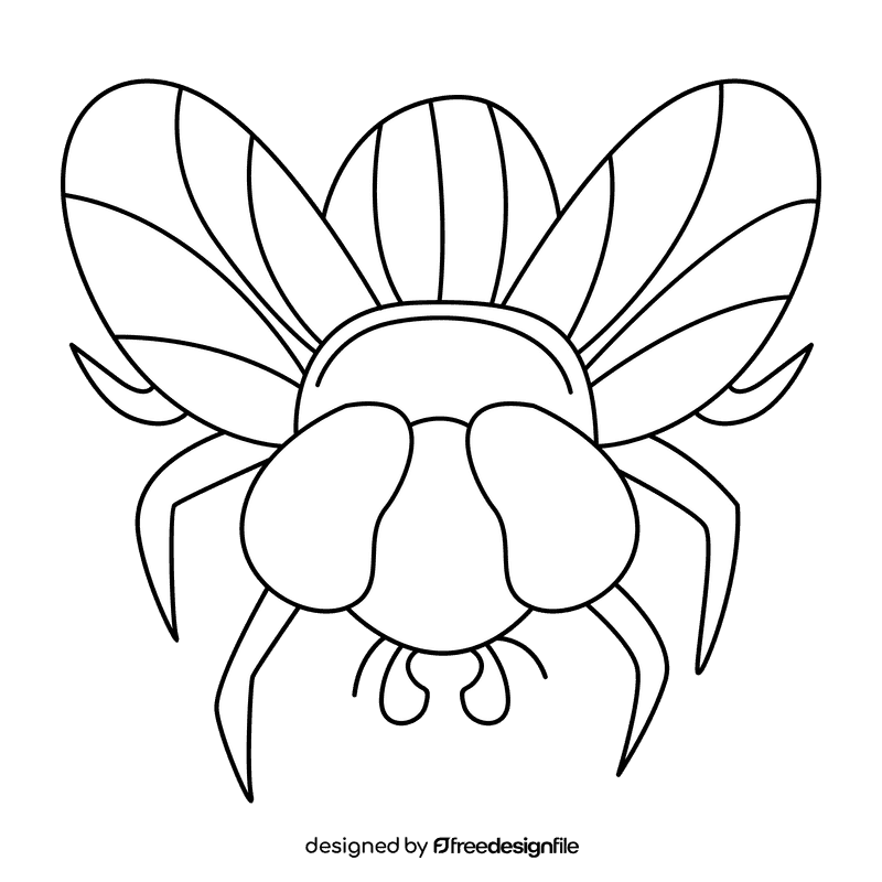 Housefly bluebottle black and white clipart