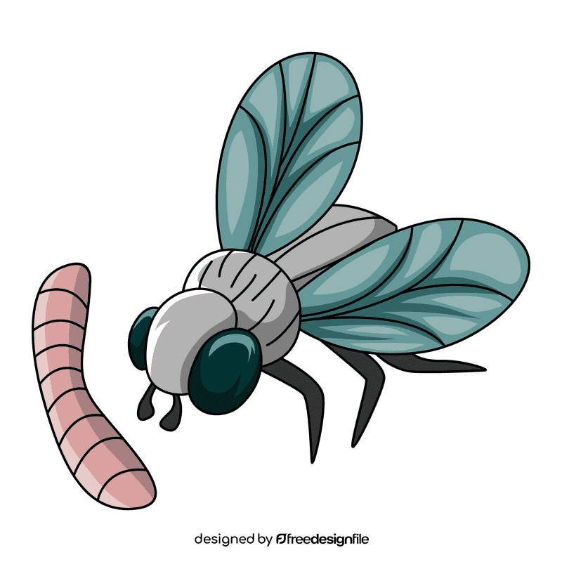 Housefly fly maggots clipart