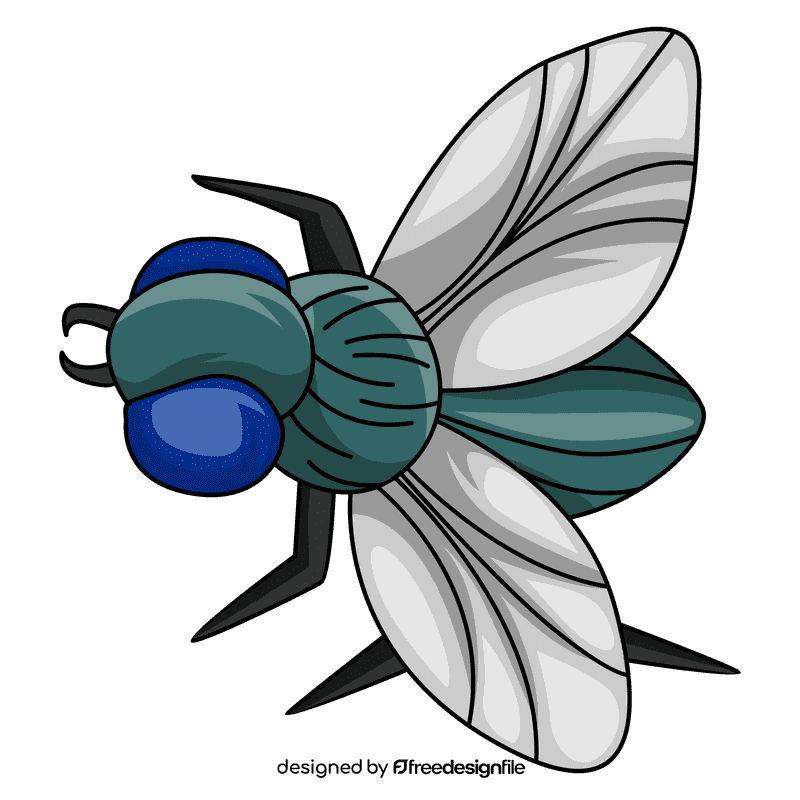 Housefly fly sideways clipart