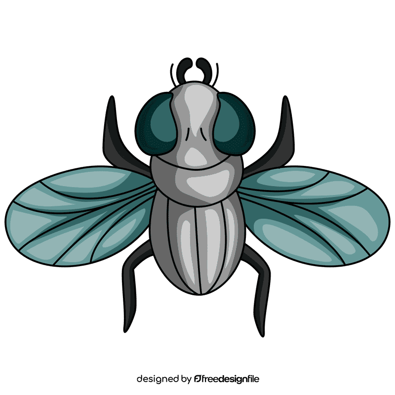 Housefly fly up clipart