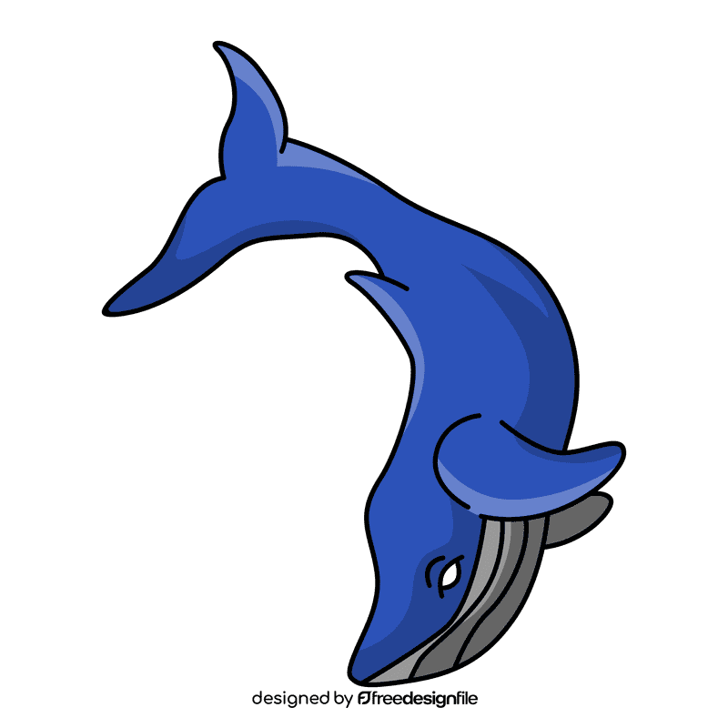 Humpback whale diving clipart