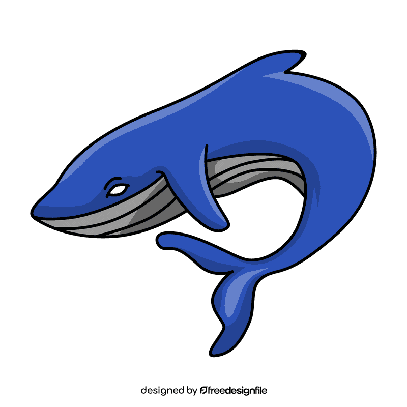 Humpback whale turning down clipart
