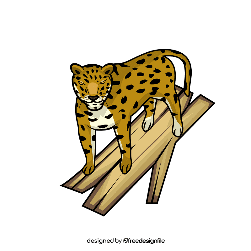 Leopard In Tree clipart