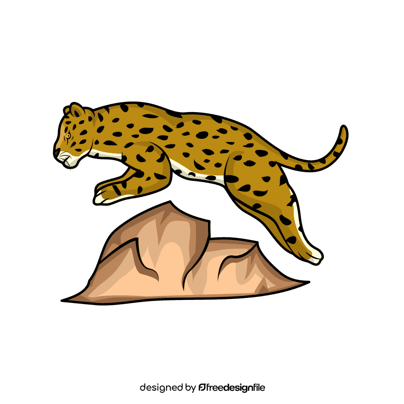 Leopard Jump clipart
