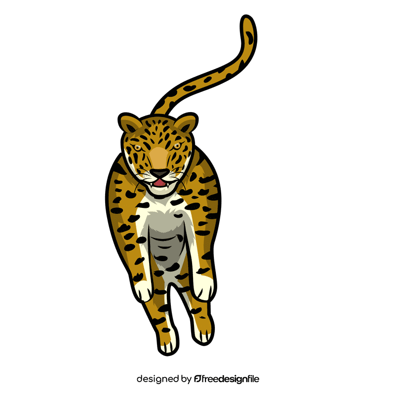 Leopard Jump Front clipart