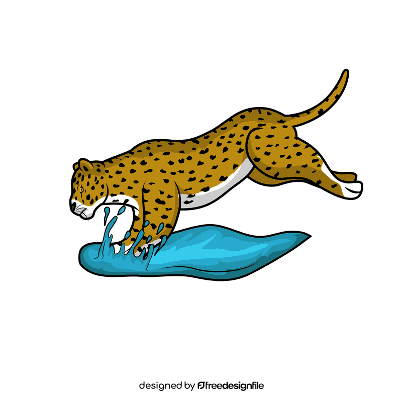 Leopard Landing clipart