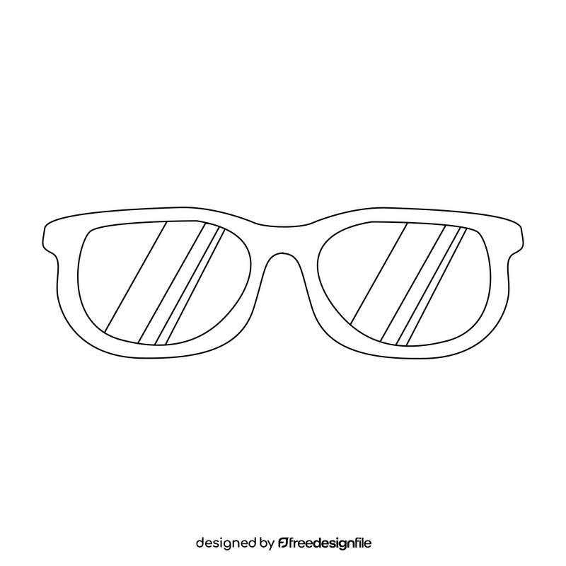 Spectacles drawing black and white clipart