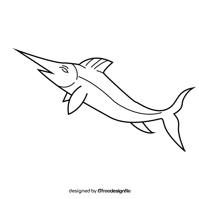 Swordfish black and white clipart