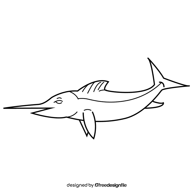 Swordfish black and white clipart
